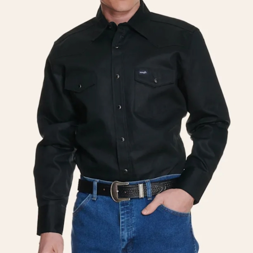 Mens Wrangler Twill Work Shirt